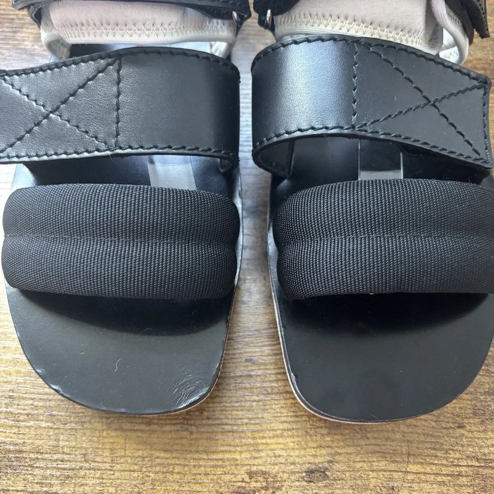 Proenza Schouler Womens Sandal 7 Black 37 Leather Neoprene Strappy Dad New‎
